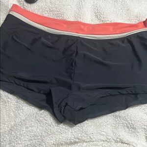 Dark gray and Coral gym shorts or swim shorts